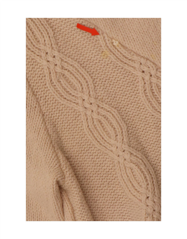CREW CLOTHING Pull Cardigan Femme UK 16 Grande Laine Beige