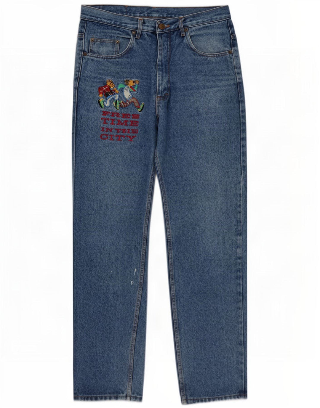 Base 92 Jean fuselé graphique pour homme IT 48 Medium W32 L34 Bleu Coton