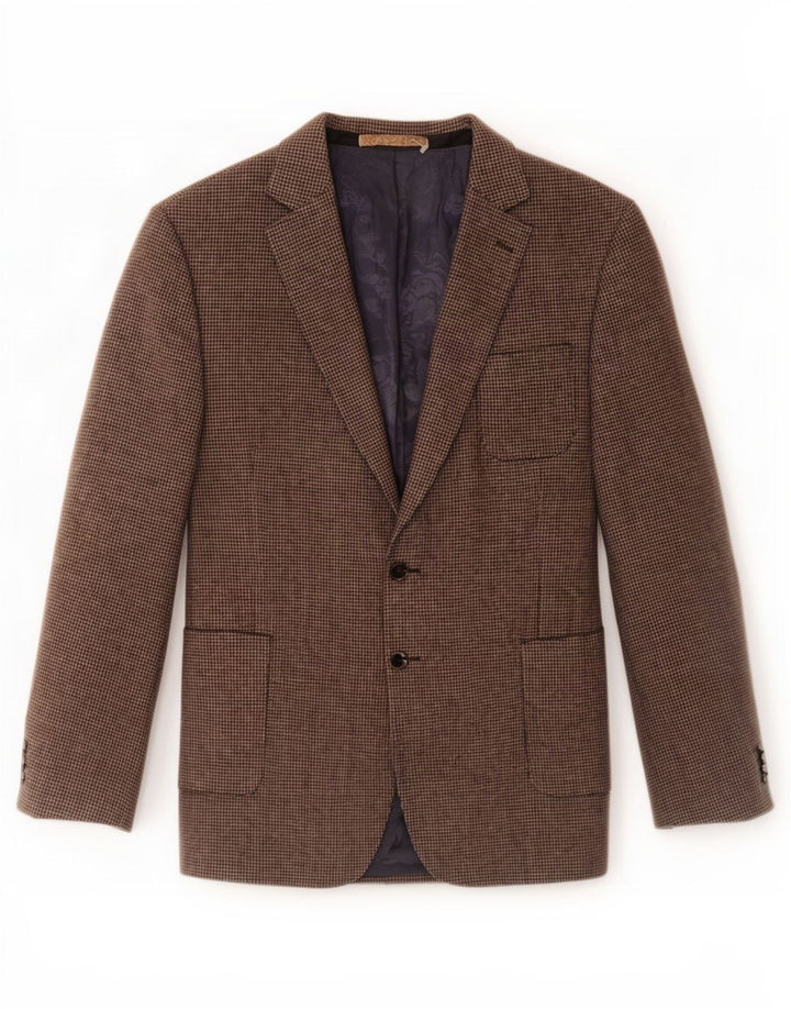 Marks & Spencer Veste blazer longue pour homme UK 44 XL pied-de-poule marron