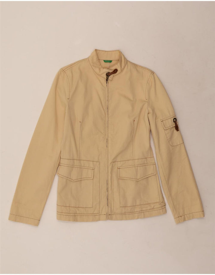 BENETTON Veste Utilitaire Femme IT 42 Coton Beige Moyen