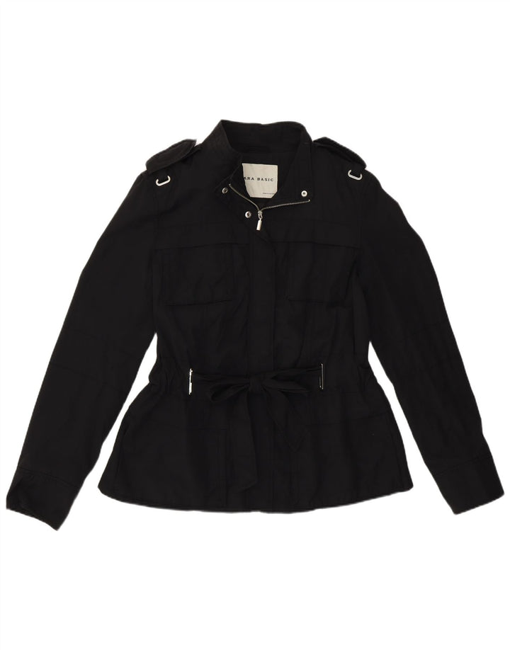 Zara Veste utilitaire militaire pour femme UK 16 Large Noir