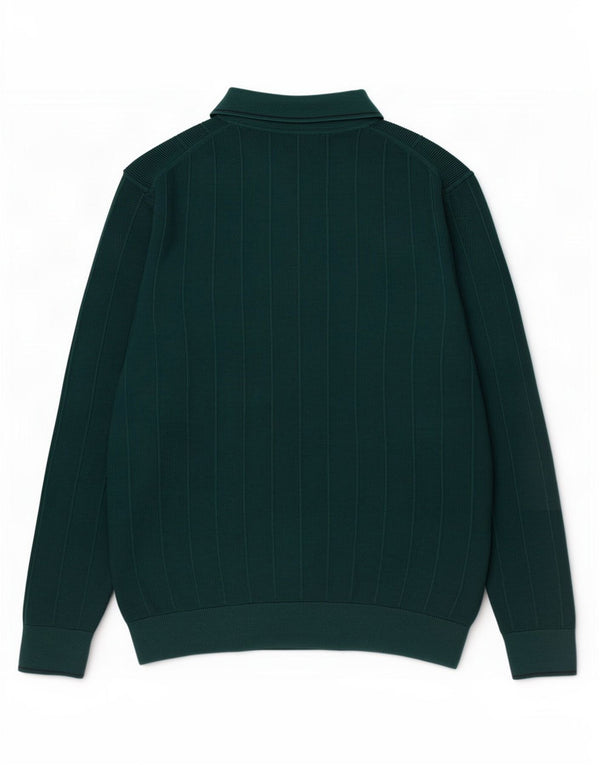 Marks & Spencer Pull à col polo pour homme en coton vert Taille L