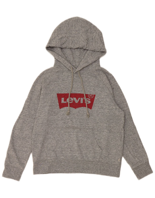 Levi's Pull à capuche graphique surdimensionné pour femme UK 10 Small Gris moucheté