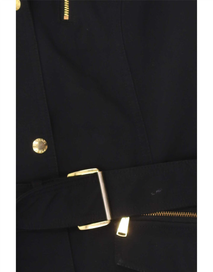 Michael Kors Trench-coat à capuche pour femme UK 44 Bleu marine moyen Polyester