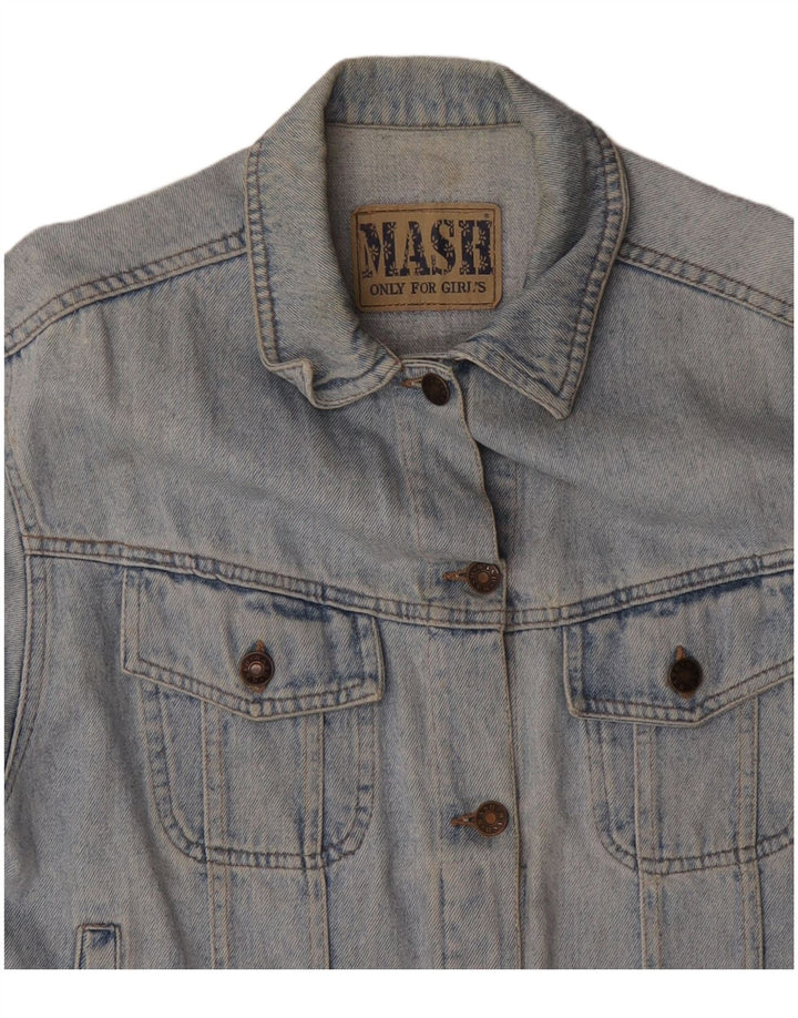 Mash Veste en Jean Fille 14-15 ans Bleu Coton