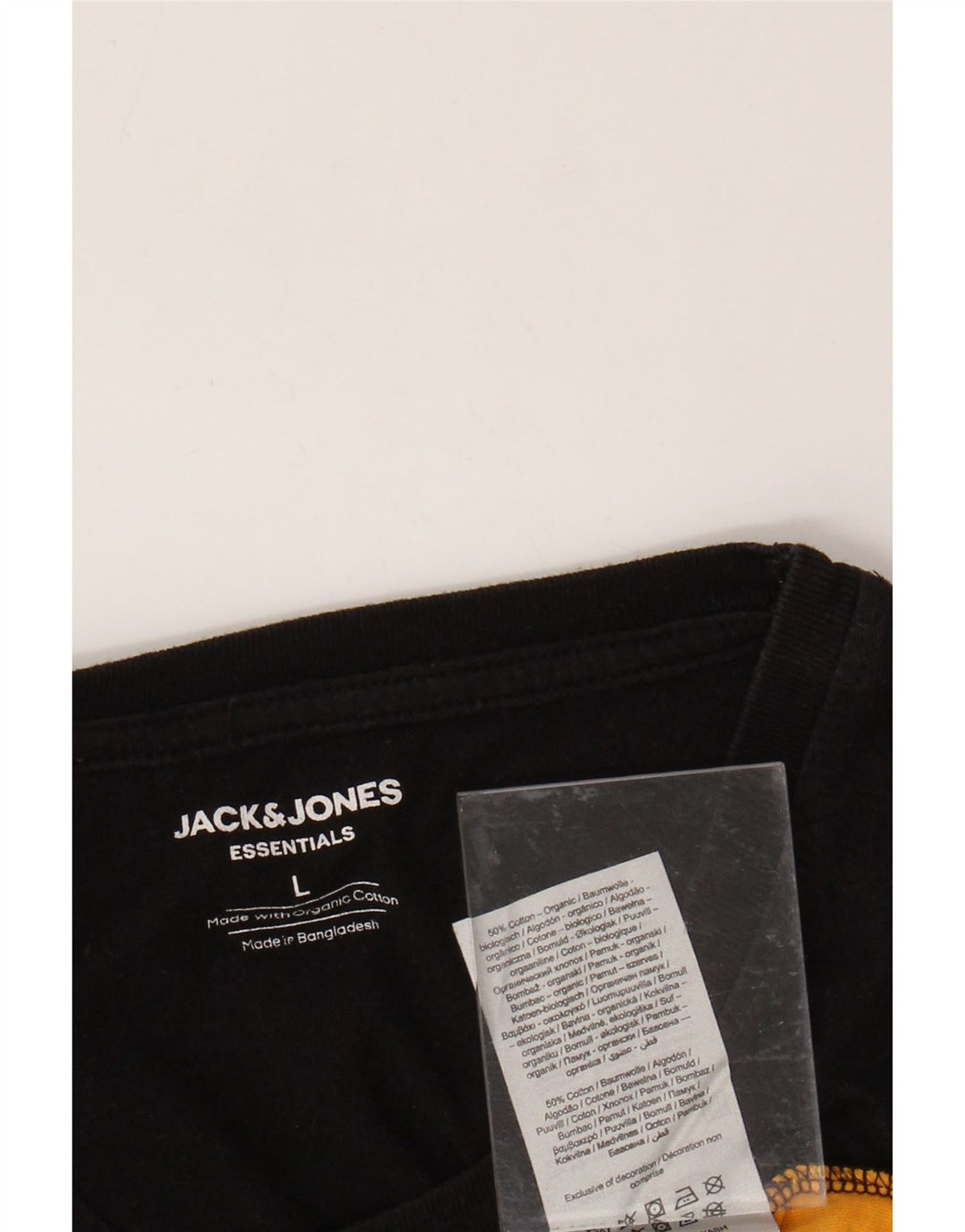 JACK & JONES T-Shirt Graphique Homme Large Jaune Colorblock Coton