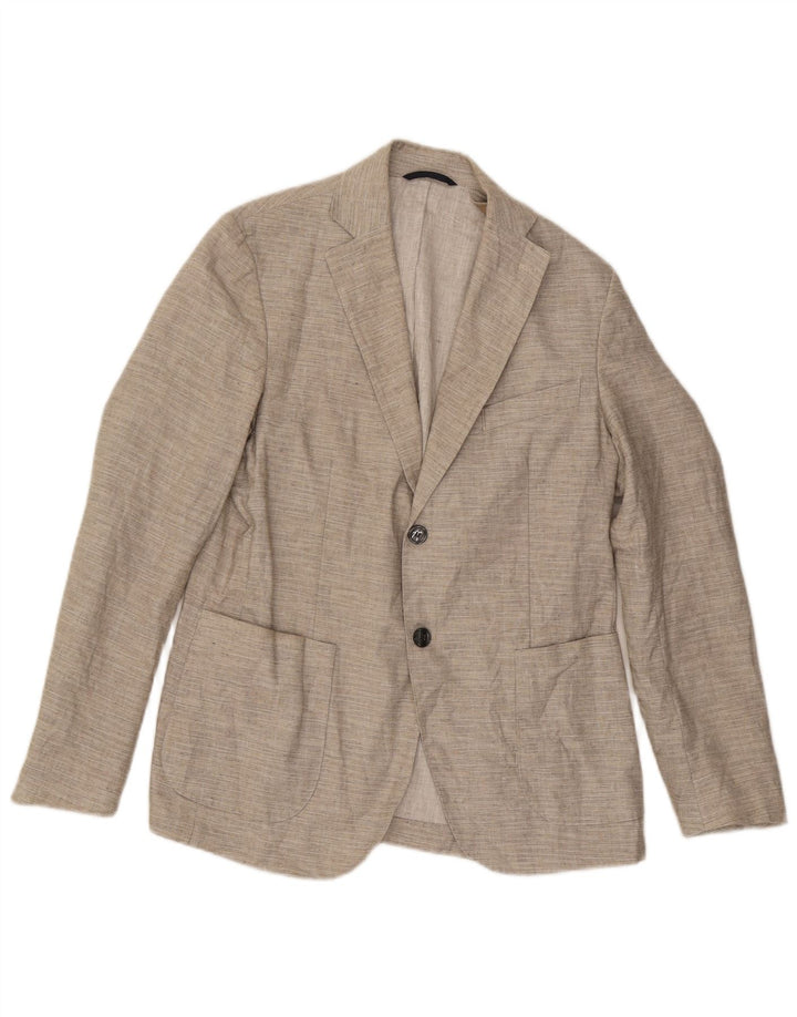 Libero Veste Blazer 2 Boutons Homme IT 48 Lin Beige Moyen