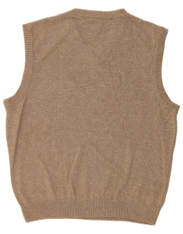 VINTAGE Homme Gilet Débardeur Taille 38 Coton Gris Moyen