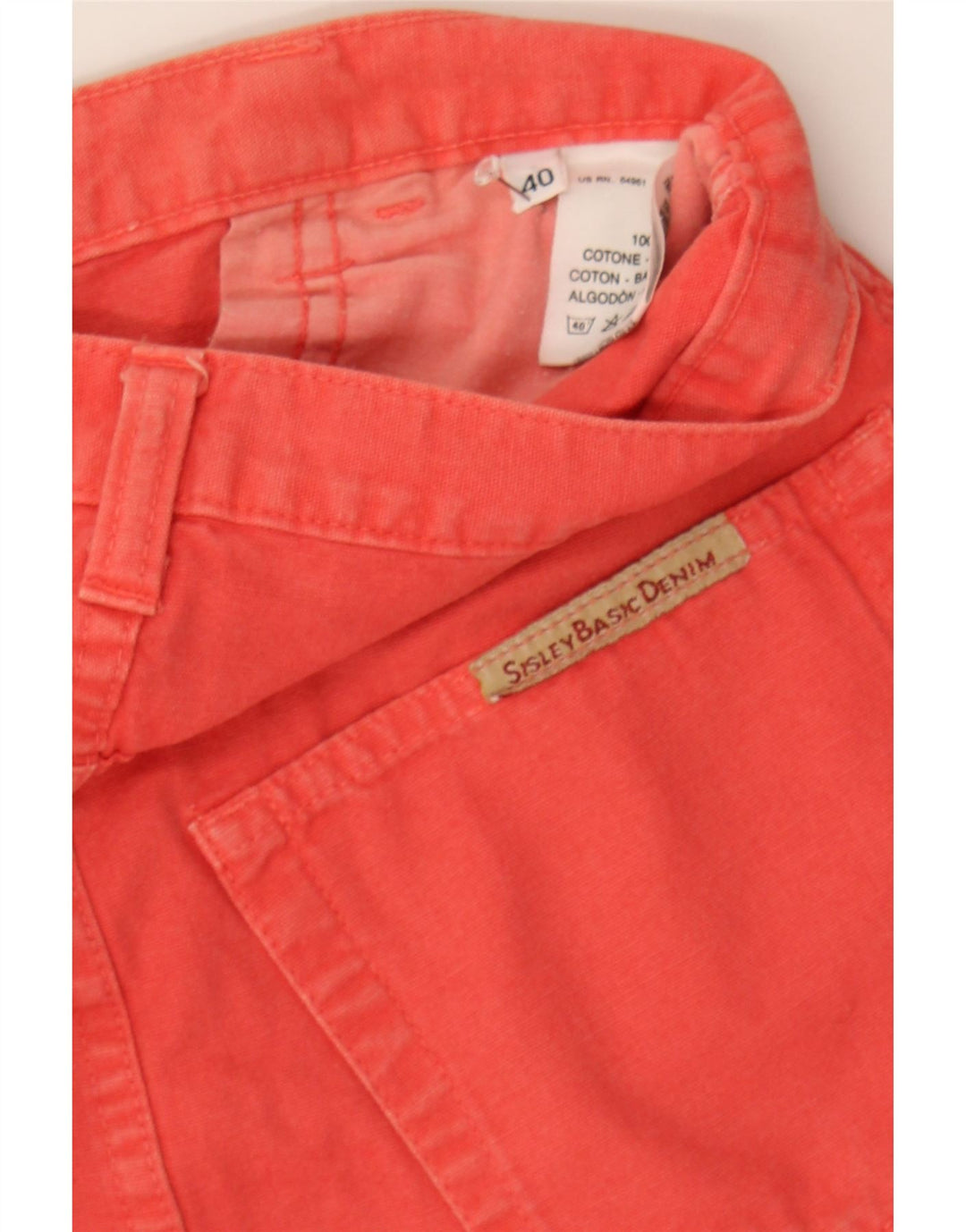 SISLEY Womens Denim Skirt IT 40 Small W26 Red Cotton Vintage Sisley and Second-Hand Sisley from Messina Hembry 