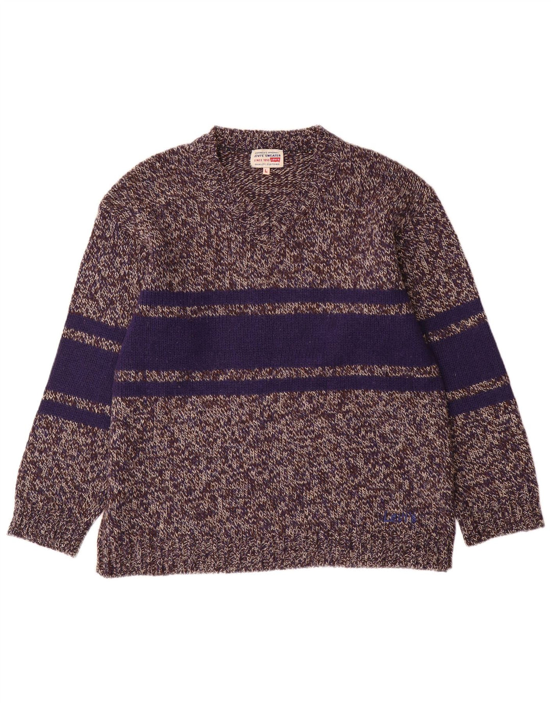 Levi's Pull Col V Homme Large Gris Colorblock Polyacrylique