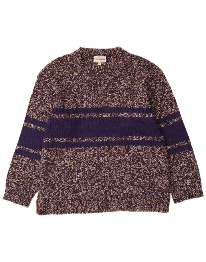 Levi's Pull Col V Homme Large Gris Colorblock Polyacrylique