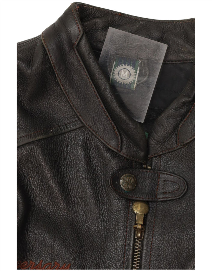 Classic Gear Veste de course en cuir pour homme UK 38 Cuir noir moyen