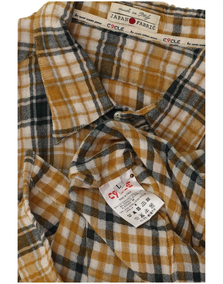 Cycle Chemise Homme Grand Carreau Jaune Coton