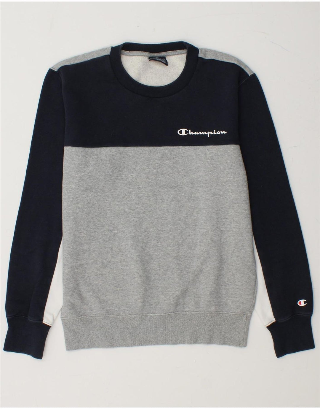CHAMPION Sweat Homme Pull XS Gris Colorblock Coton