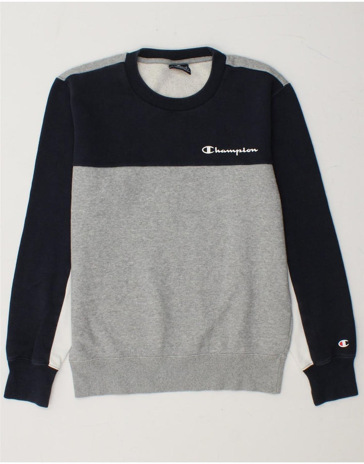CHAMPION Sweat Homme Pull XS Gris Colorblock Coton