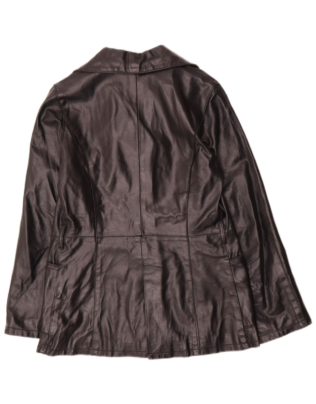 Bayside Veste en cuir pour femme UK 10 Petit cuir noir