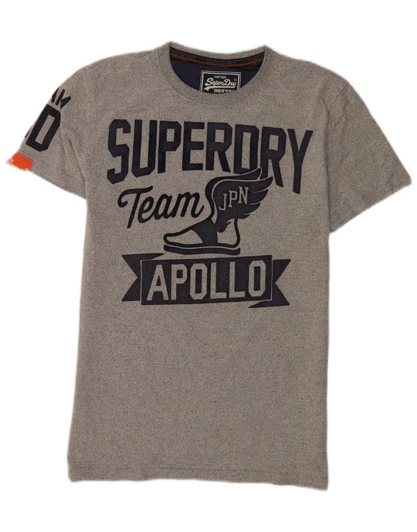 Superdry Mens Graphic T-Shirt Top Medium Grey Cotton