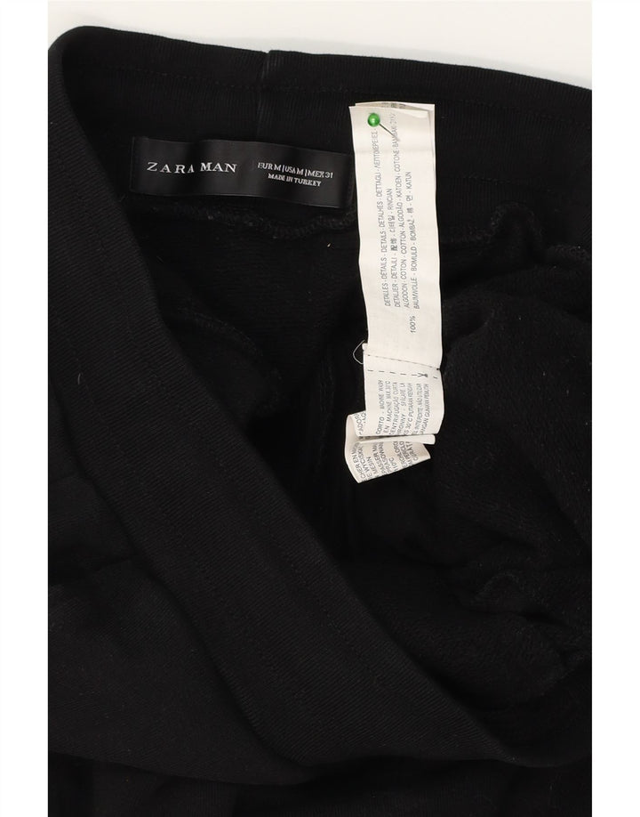 Pantalon De Survêtement Zara Homme Coton Noir Moyen