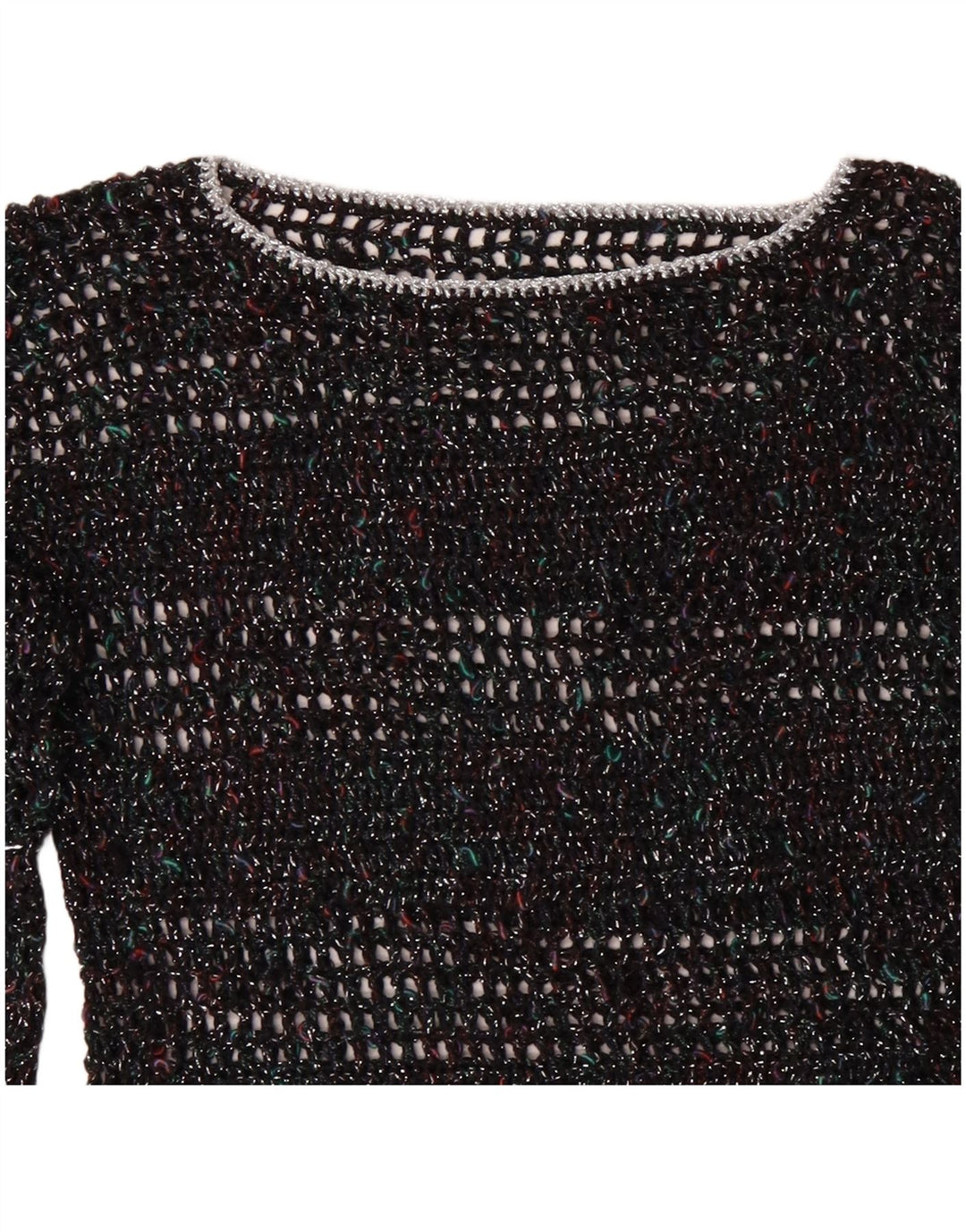 VINTAGE Femme Col Bateau Pull Pull UK 12 Moyen Multicolore Moucheté