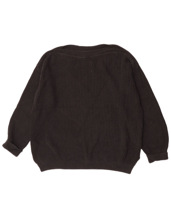 Marks & Spencer Pull court à col bateau pour femme UK 16 Large Noir