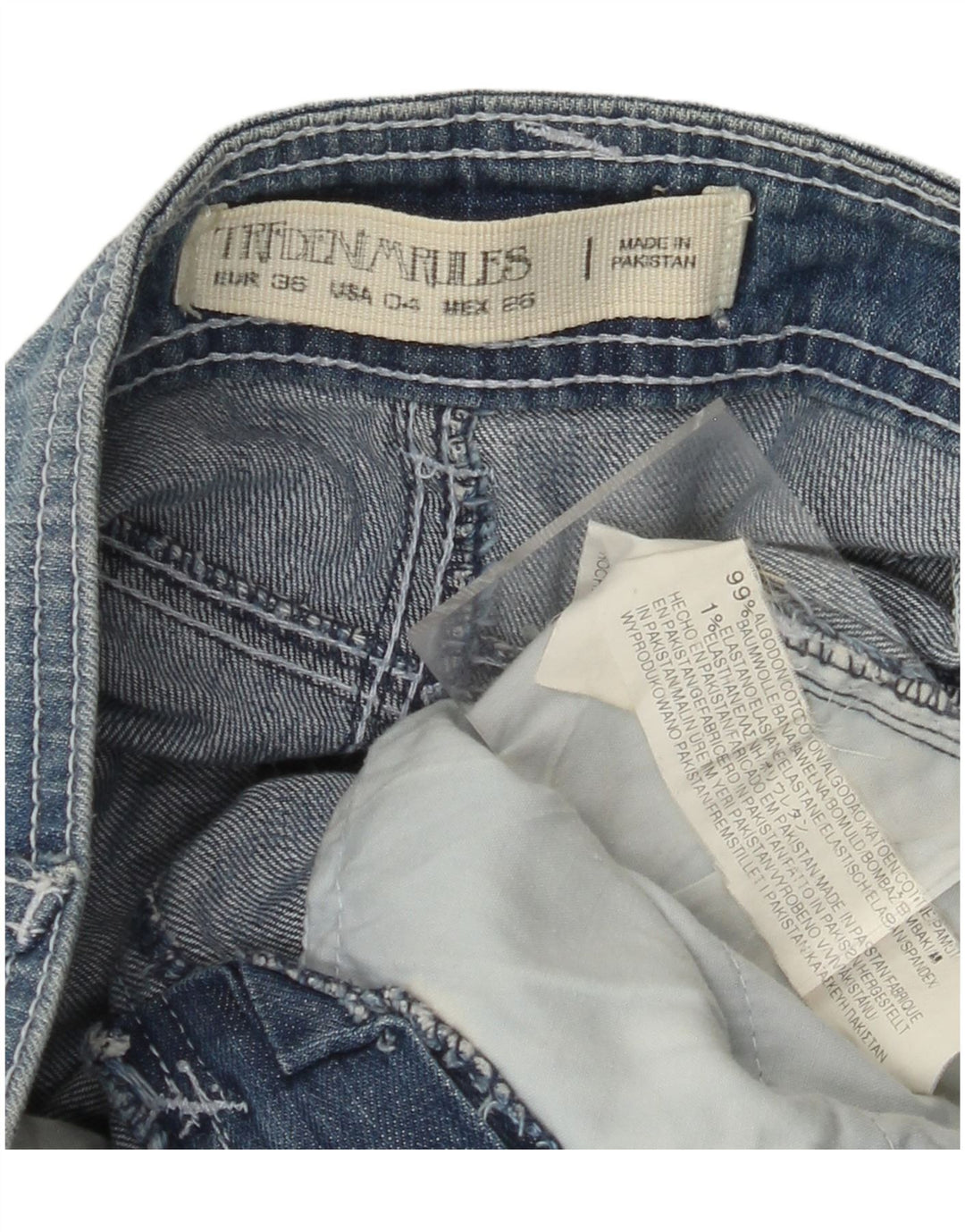 ZARA Femmes Trafaluc Denim Jupe EU 36 XS W26 Bleu Coton