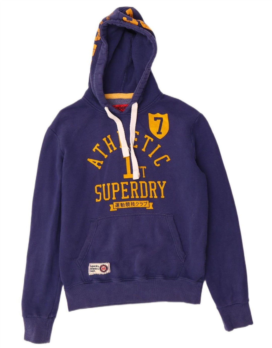 SUPERDRY Pull à capuche graphique pour hommes, grand bleu, coton