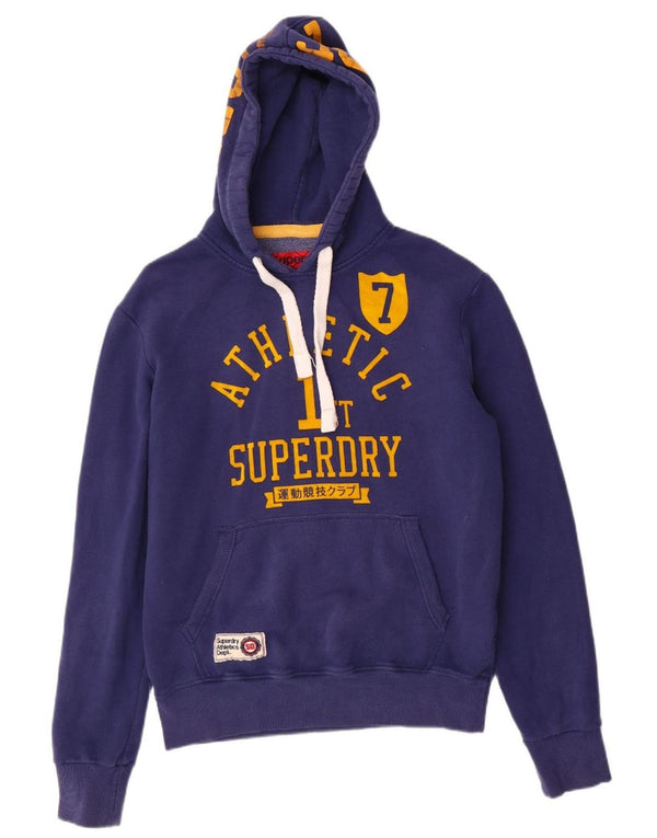 SUPERDRY Pull à capuche graphique pour hommes, grand bleu, coton