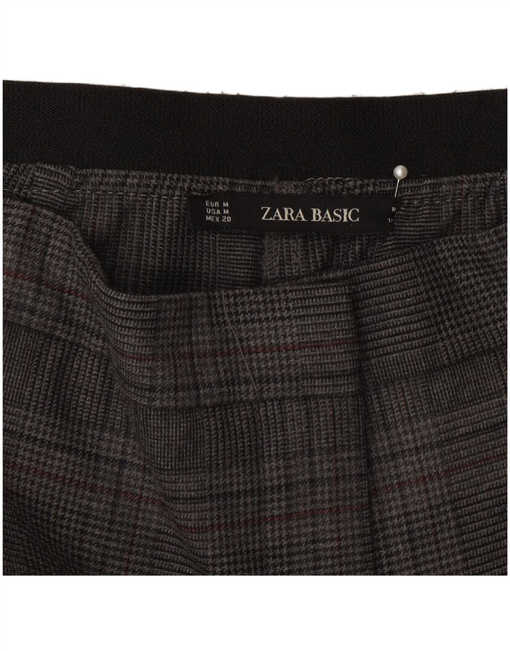 Zara Pantalon Chino Slim Fit Femme Moyen W28 L27 Gris Pied-de-Poule