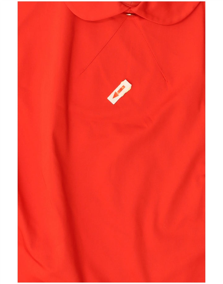 TED BAKER Chemisier Femme Top Taille 2 Petit Coton Rouge