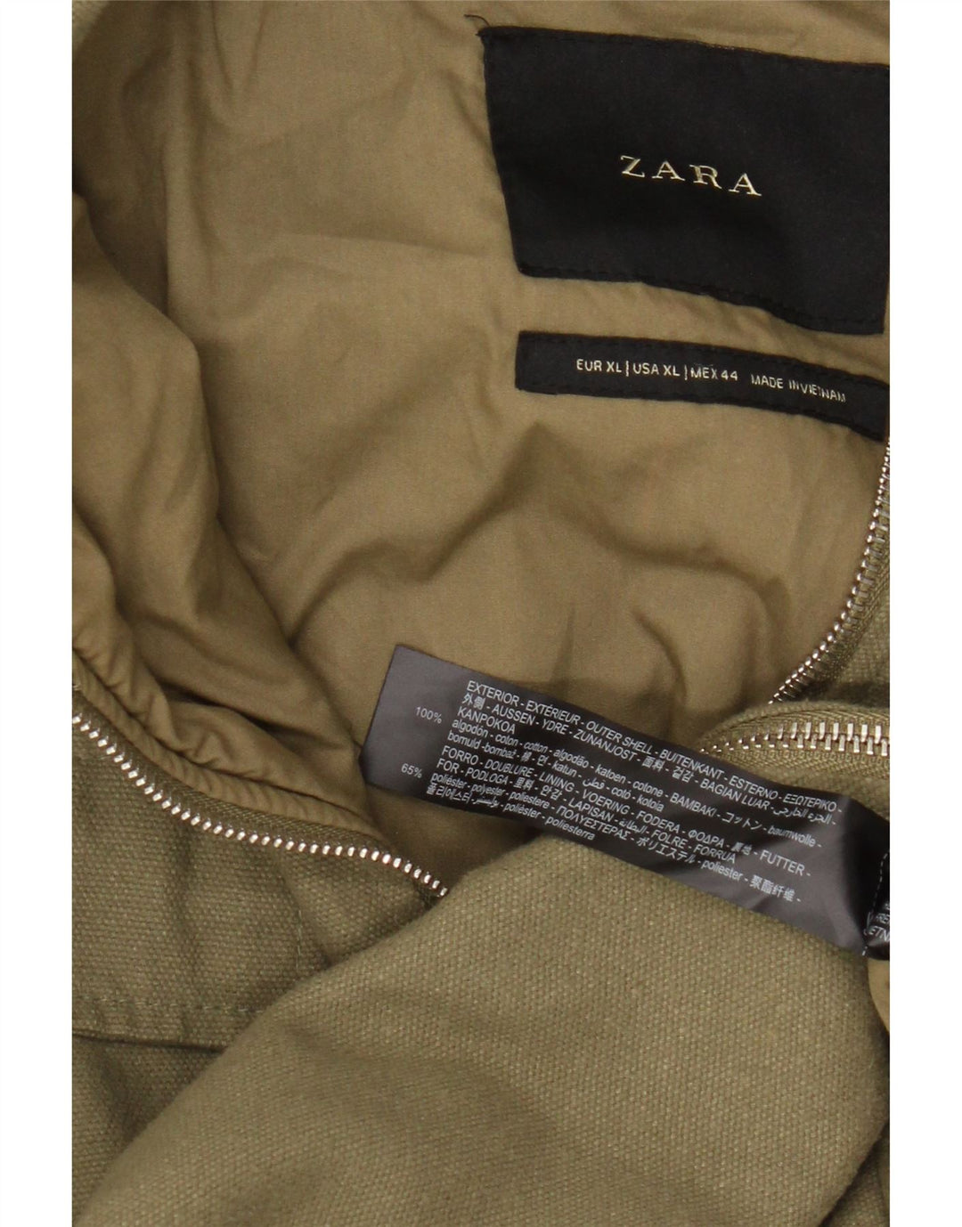 Zara Veste utilitaire pour homme UK 42 XL Coton kaki