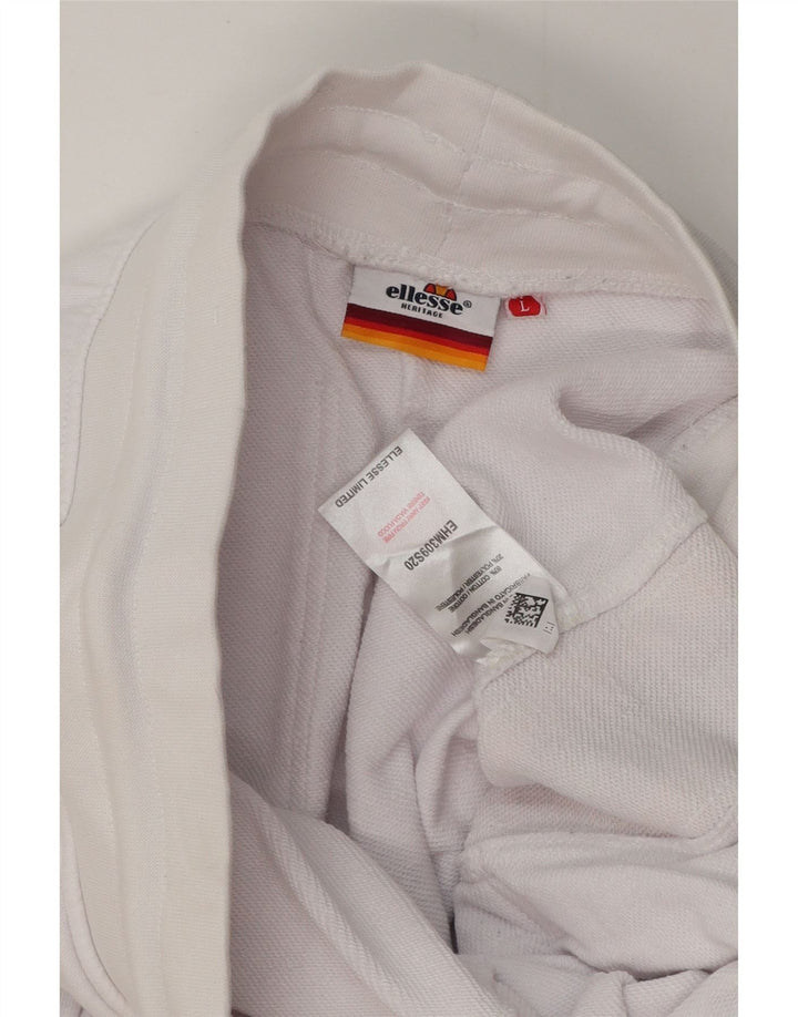 ELLESSE Pantalon de Survêtement Heritage Graphic Homme Large Blanc Colorblock