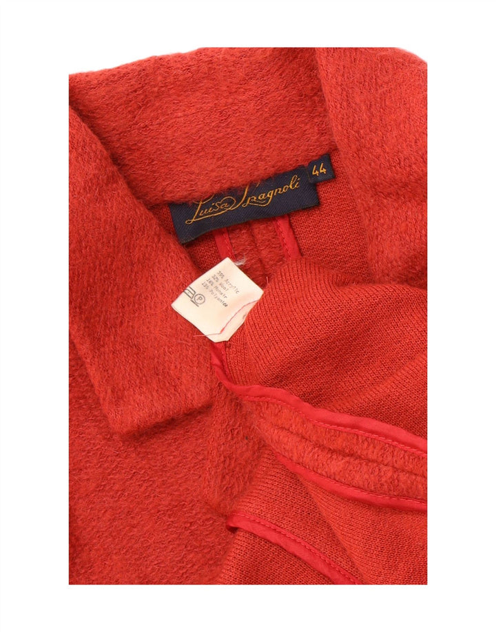 LUISA SPAGNOLI Womens Knit Blazer Jacket IT 44 Medium Red Acrylic