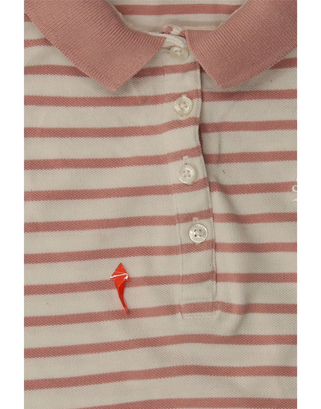 SUPERDRY Polo Femme UK 12 Coton Rayé Rose Moyen