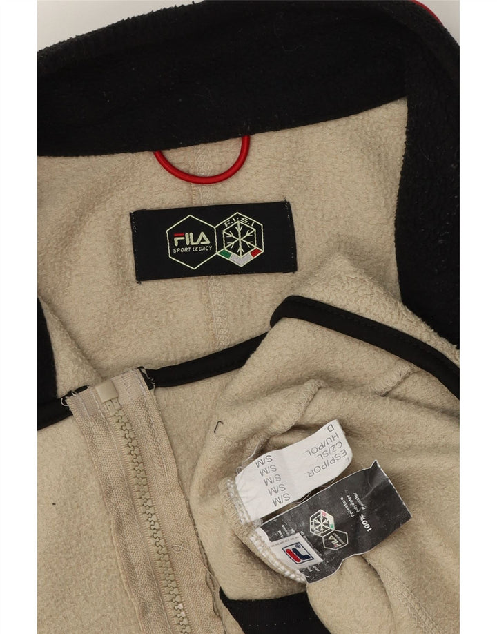 Fila Veste polaire pour homme UK 36 Small Beige Colourblock Polyester