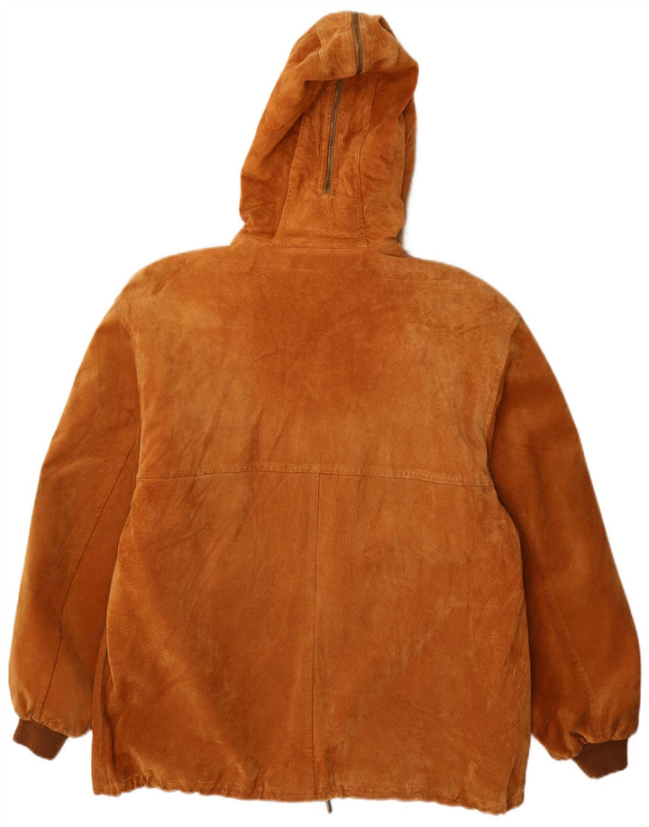 Fabiani Veste à capuche en daim pour homme IT 48 Cuir marron moyen
