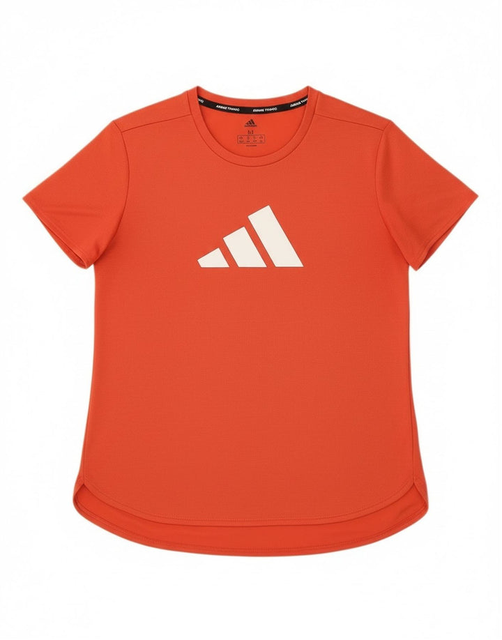 Adidas T-shirt graphique pour femme UK 12/14 Orange moyen Polyester