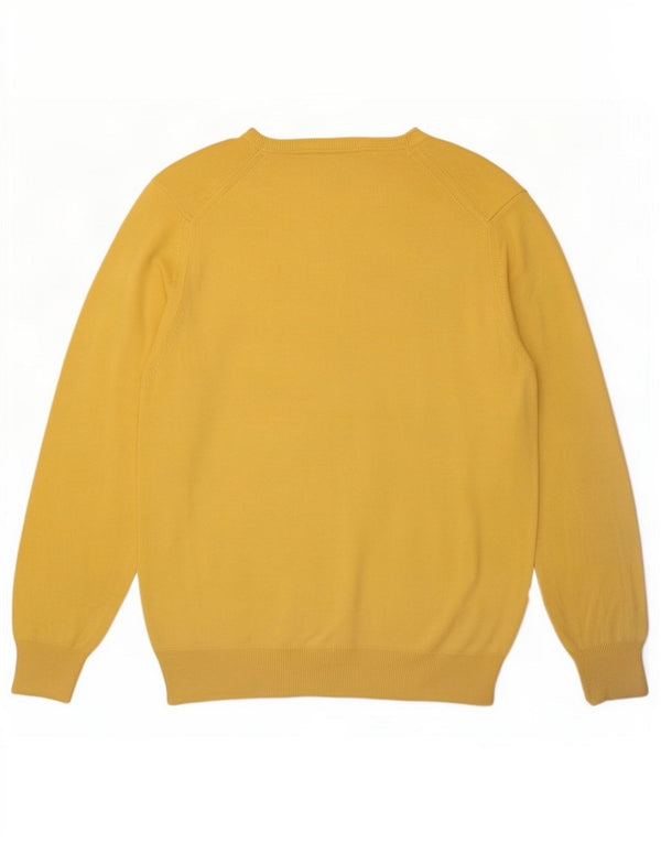 Zara Pull à col rond pour homme en coton jaune Large
