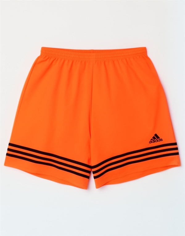 Adidas Short de Sport Climalite Homme Rayé Orange Moyen Polyester Sports