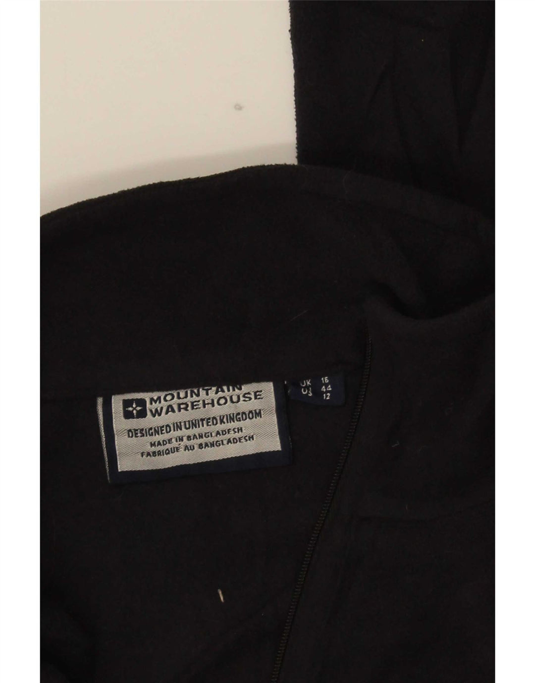 Warehouse Pull polaire à col zippé pour femme UK 16 Large Noir Polyester