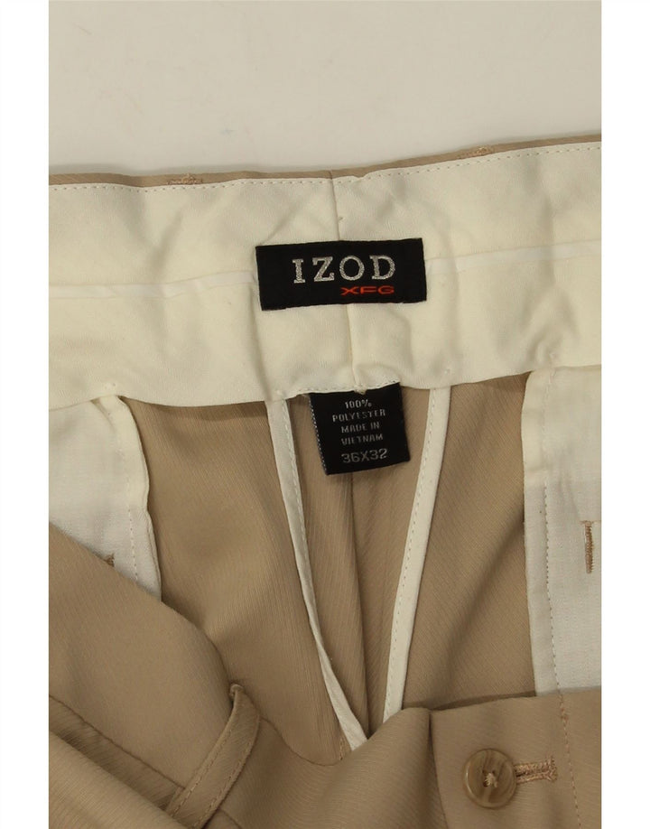 Izod Pantalon Chino Droit Homme W36 L32 Beige Polyester