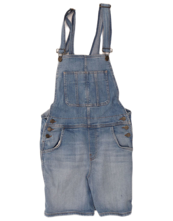 Fat Face Salopette short en jean pour femme UK 10 Small W30 Bleu Coton