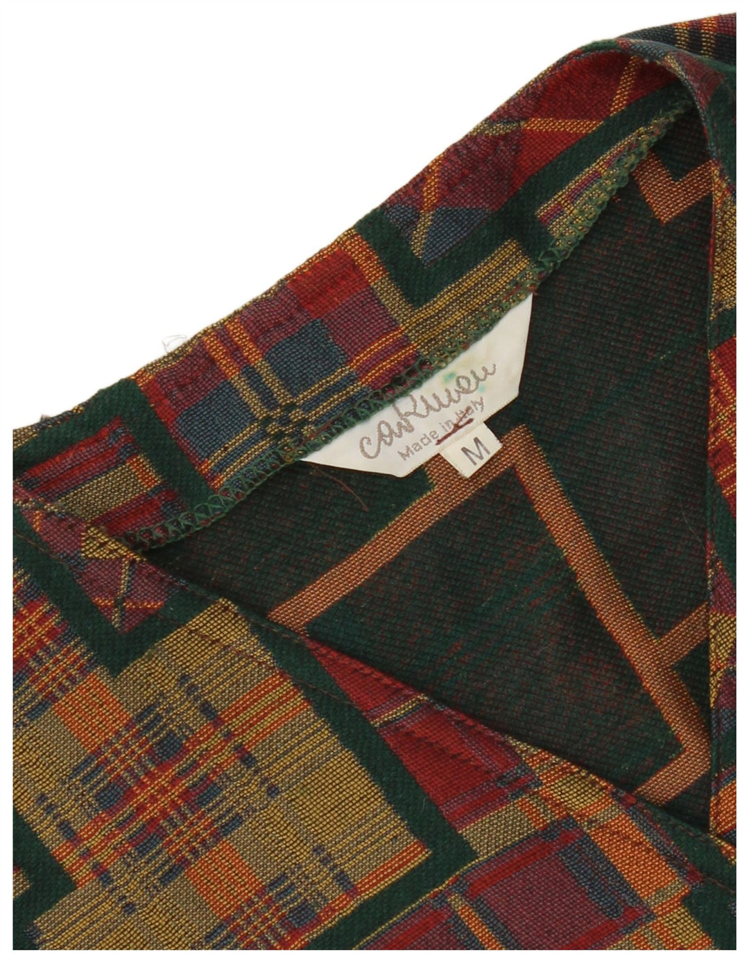 vintage Womens Crop Gilet UK 14 Moyen Multicolore Patchwork