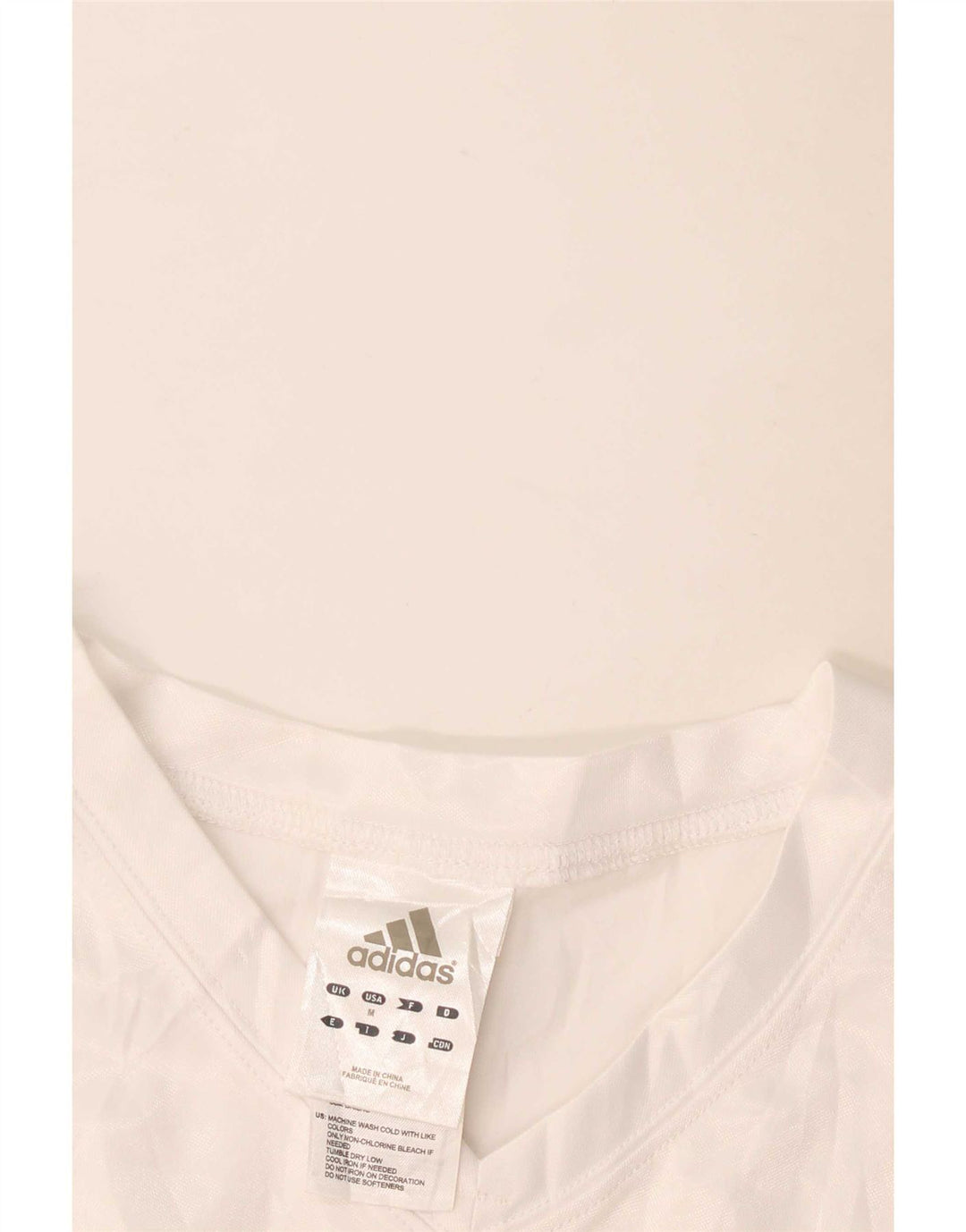 Adidas T-shirt graphique pour femme UK 12 Polyester blanc moyen