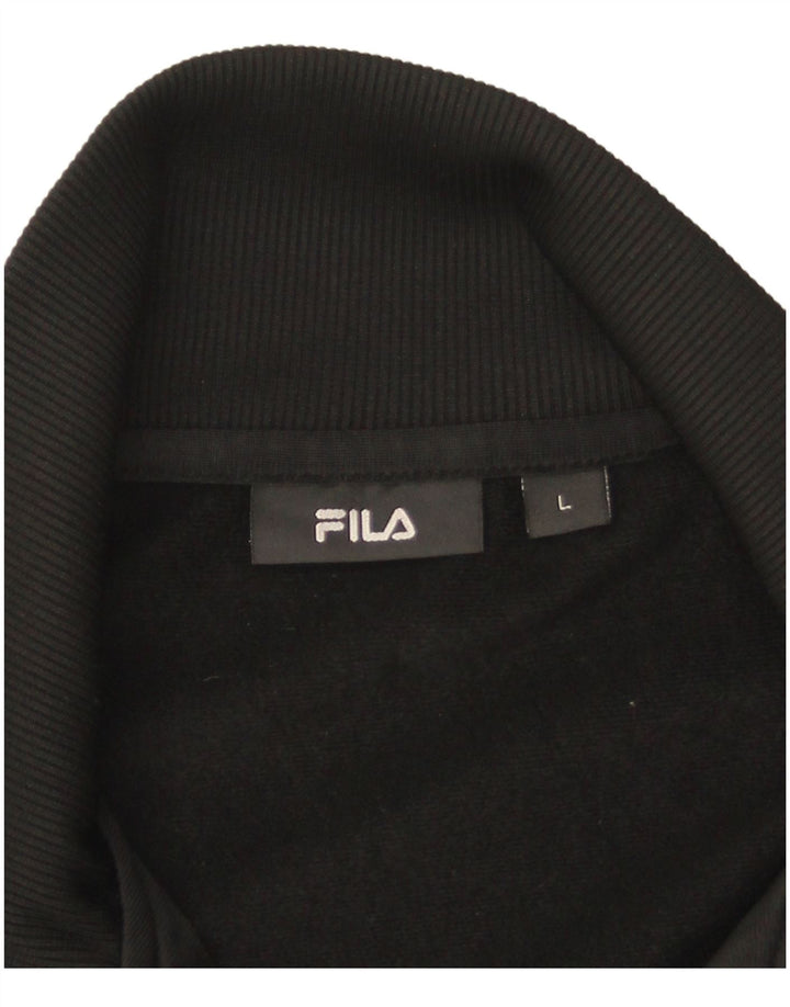 Fila Veste de survêtement pour homme Large Noir Colorblock Polyester