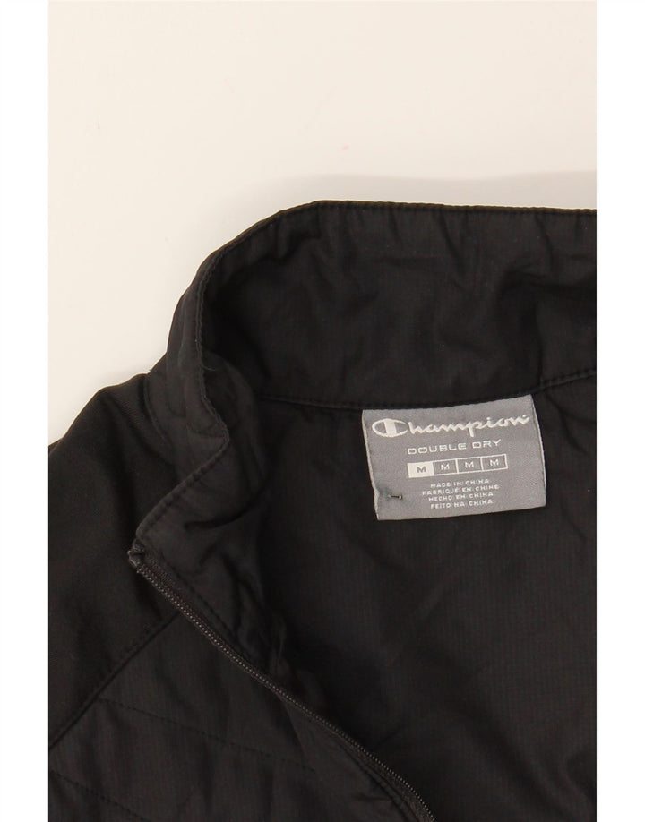 CHAMPION Womens Tracksuit Top Jacket UK 12 Medium Black Polyester Vintage Champion and Second-Hand Champion from Messina Hembry 