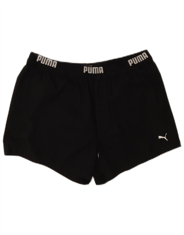 Puma Short de sport graphique pour femme UK 14 Noir Moyen Polyester
