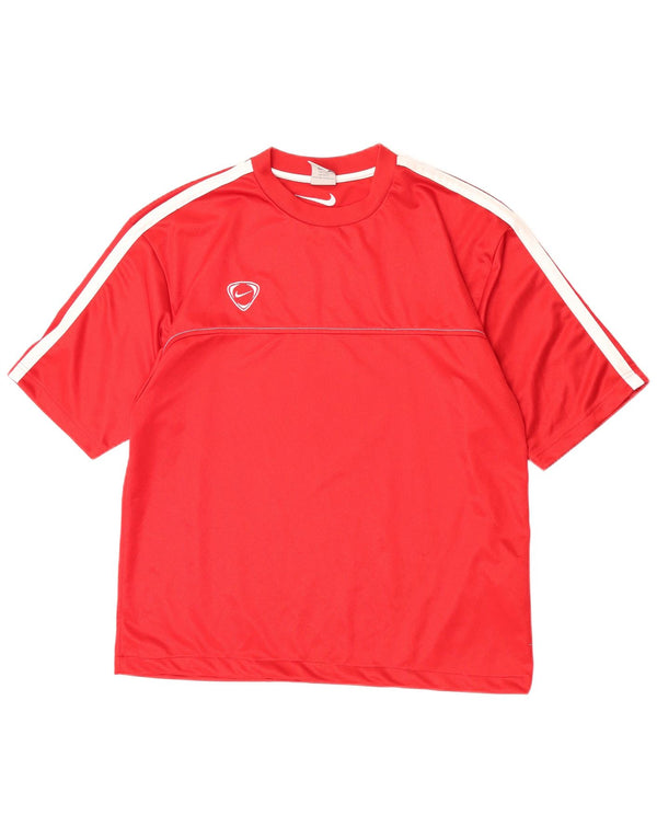Nike T-Shirt Homme UK 45/47 XL Rouge Colorblock Polyester