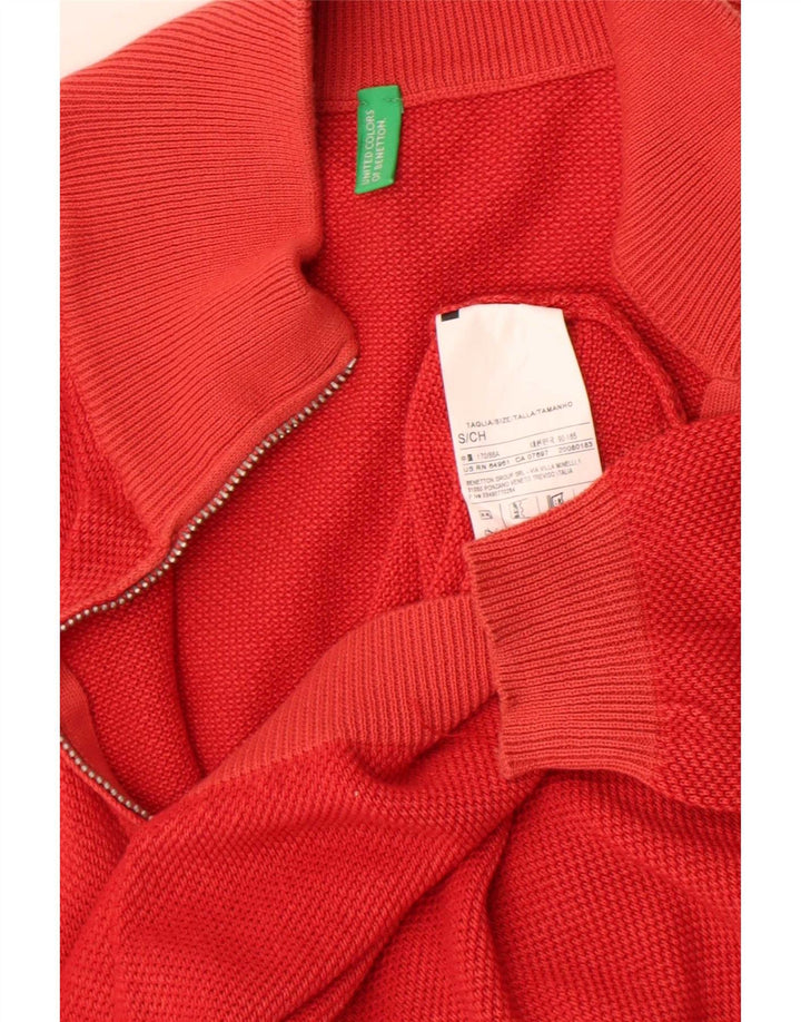 Benetton Cardigan Pull Petit Rouge Coton Homme