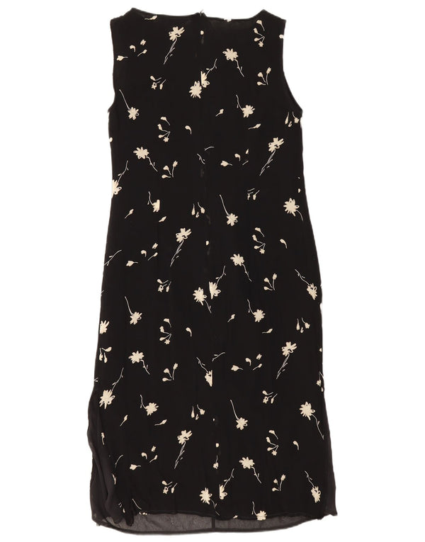 Marella Robe droite sans manches pour femme UK 44 Grande viscose florale noire