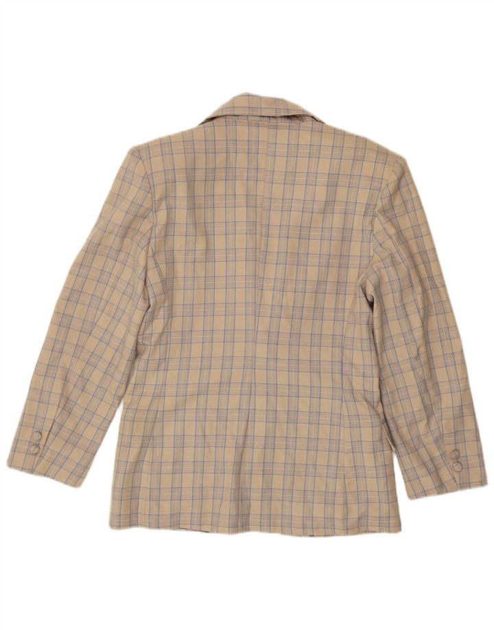 Okay Veste Blazer 2 Boutons Femme IT 44 Laine à Carreaux Beige Moyen